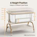 Bassinet Bedside Crib, Stable and Secure Crib for Newborns, Beige