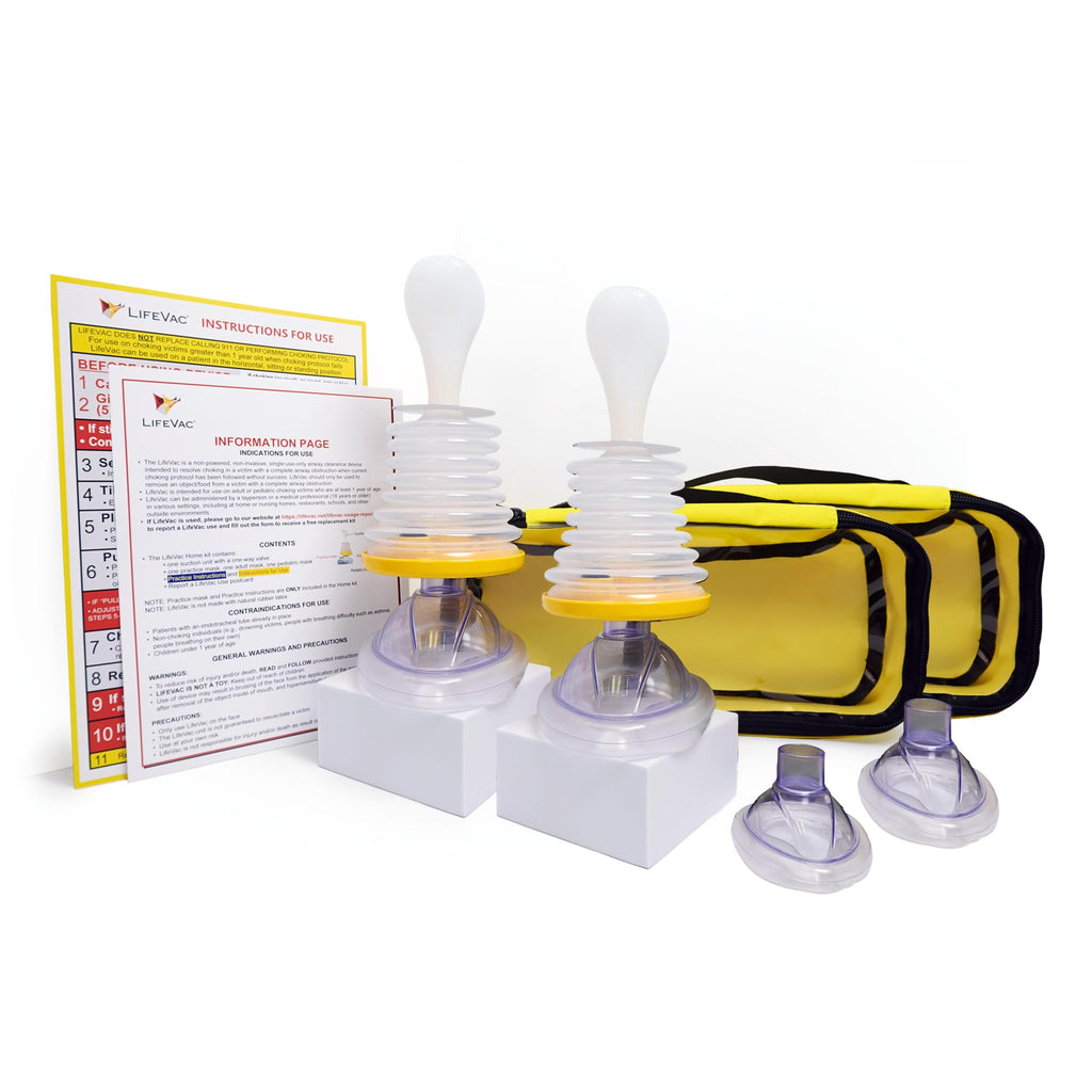 Yellow Travel Kit 2 Pack - Portable Suction Rescue Device, First Aid Kit for Kids and Adults, Portable Airway Suction Device for Children and Adults